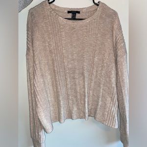Velour ribbed cream sweater